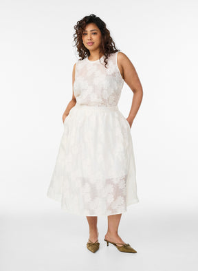 Zizzi Florina Skirt in Cream 