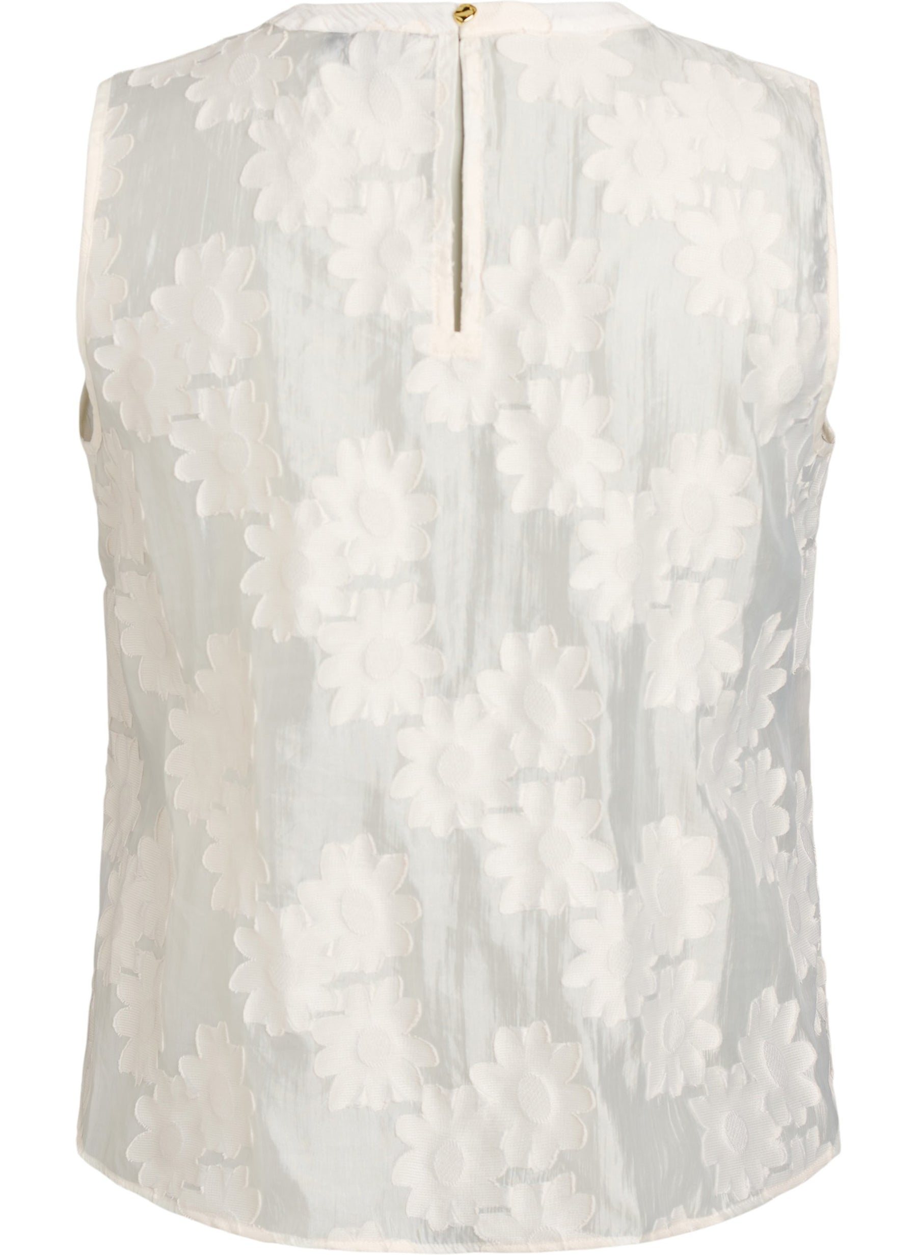 Zizzi Florina Sleeveless Top in Cream  