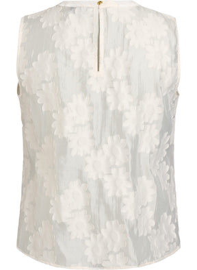 Zizzi Florina Sleeveless Top in Cream  