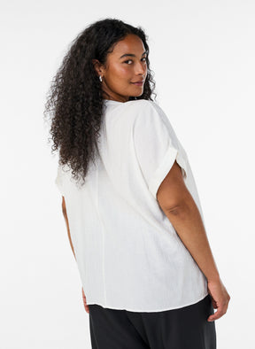 Zizzi Gippi Top in Cloud Dancer 