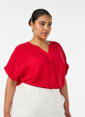 Zizzi Gippi Top in Lipstick Red 