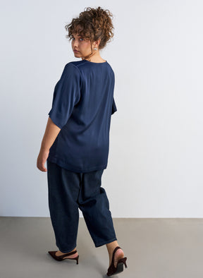 Zizzi Giselle Blouse in Navy Blazer 