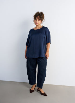 Zizzi Giselle Blouse in Navy Blazer 