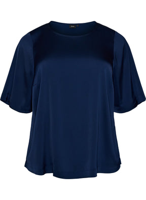 Zizzi Giselle Blouse in Navy Blazer 