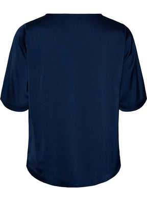 Zizzi Giselle Blouse in Navy Blazer