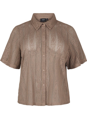 Zizzi Jady Shirt in Brown