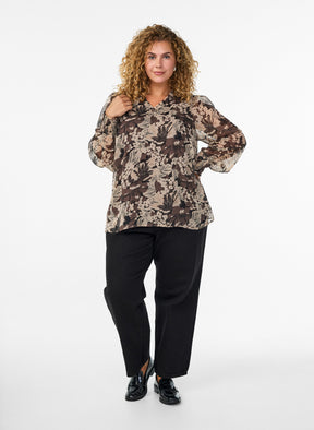 Zizzi Karina Blouse in Brown
