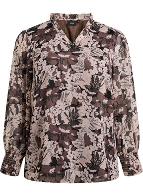 Zizzi Karina Blouse in Brown
