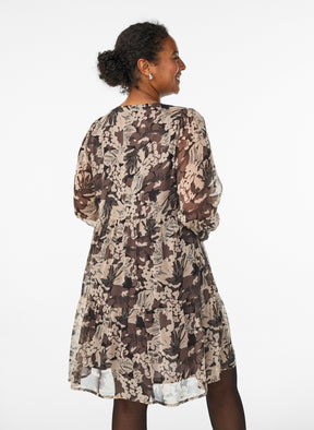 Zizzi Karina Dress in Brown
