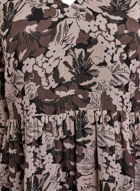 Zizzi Karina Dress in Brown