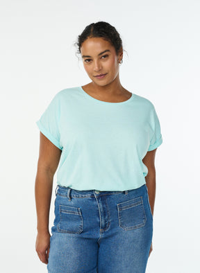 Zizzi Katja T-Shirt in Blue Tint