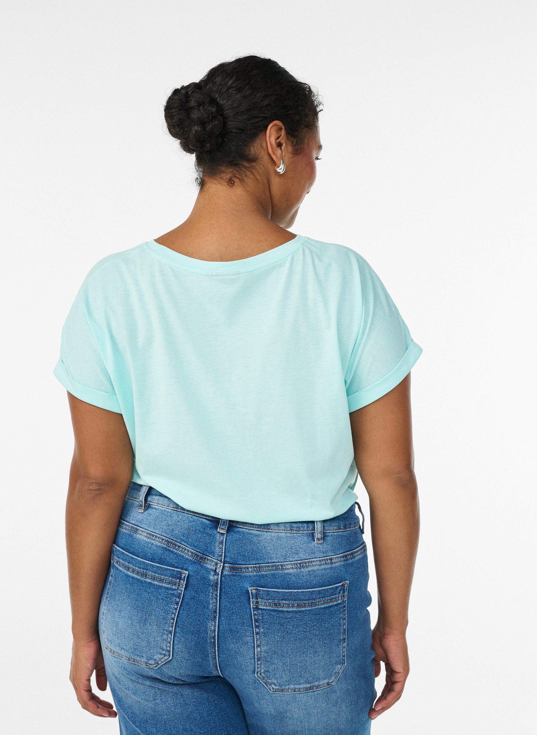 Zizzi Katja T-Shirt in Blue Tint