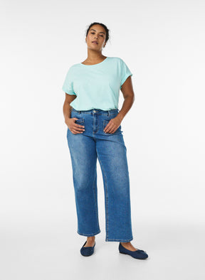 Zizzi Katja T-Shirt in Blue Tint