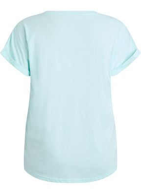 Zizzi Katja T-Shirt in Blue Tint