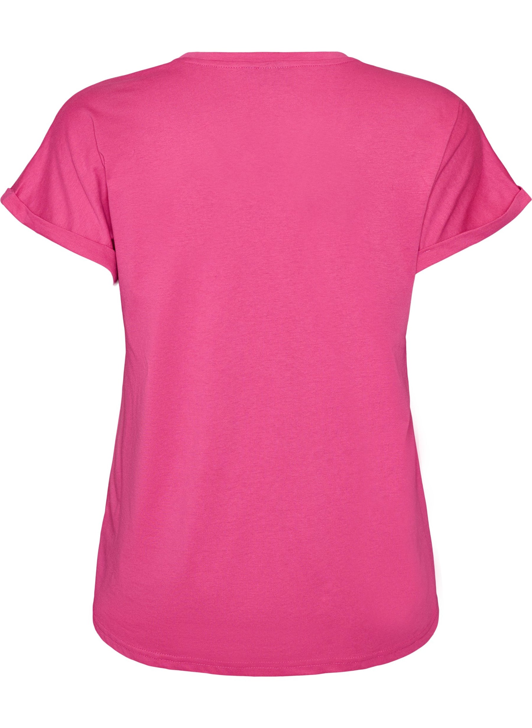 Zizzi Katja T-Shirt in Fuchsia Fedora 