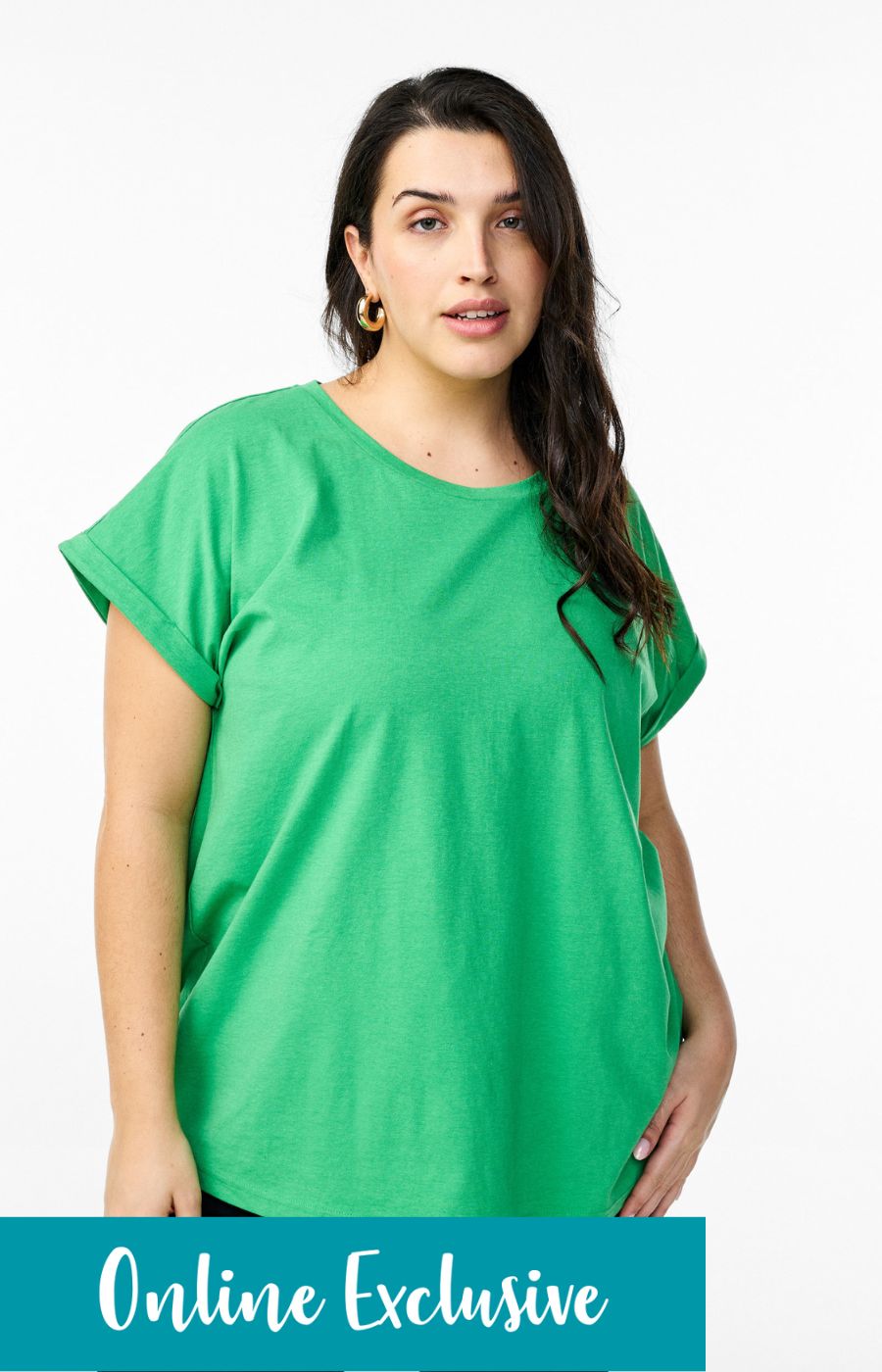 Zizzi Katja T-Shirt in Kelly Green