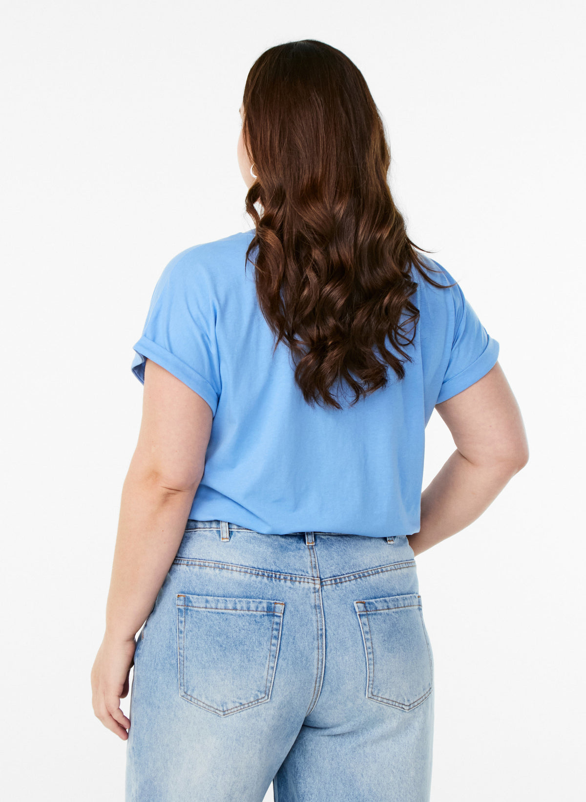 Zizzi Katja T-Shirt in Light Blue