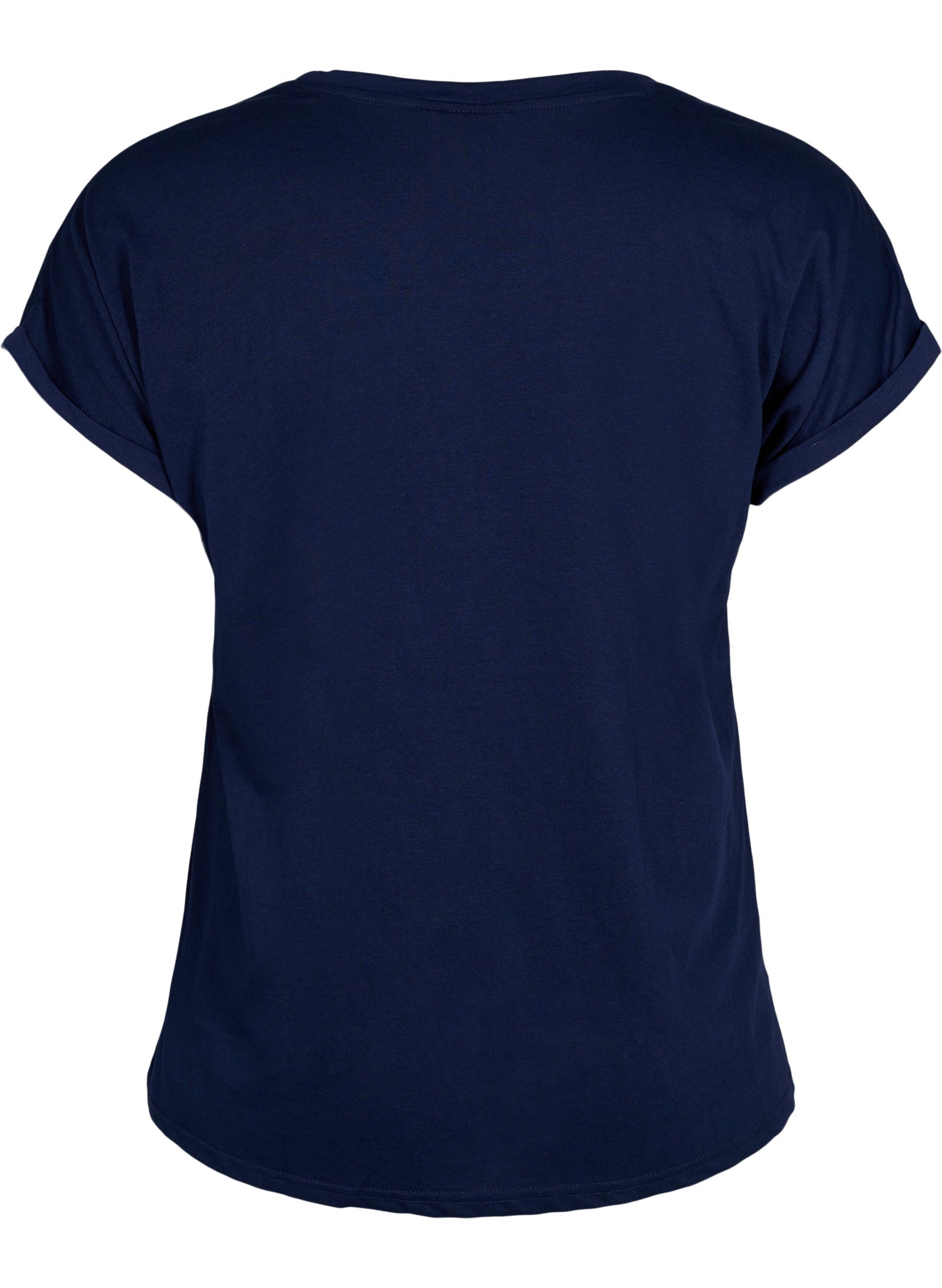 Zizzi Katja T-Shirt in Navy. 