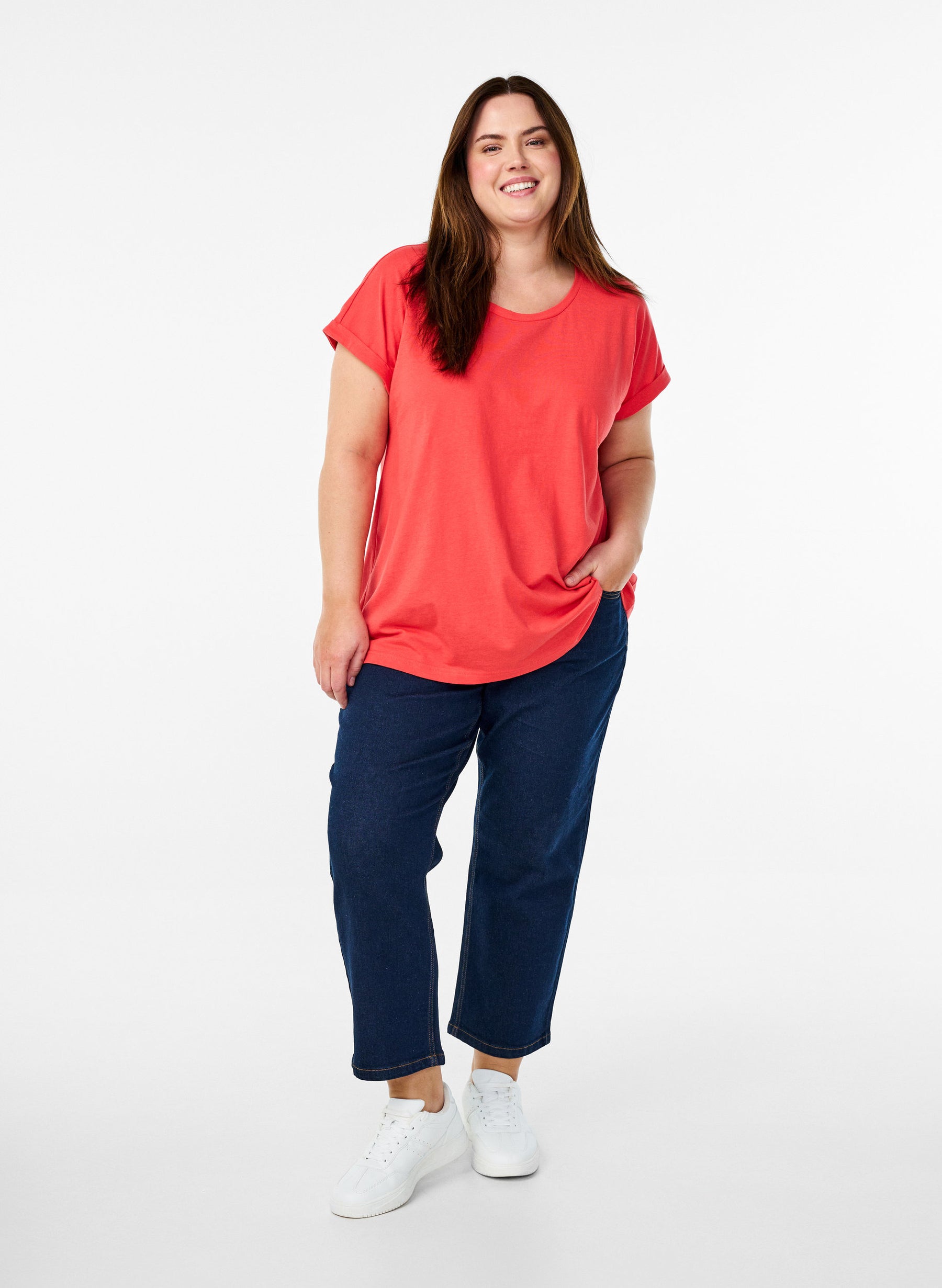 Zizzi Katja T-Shirt in Orange 