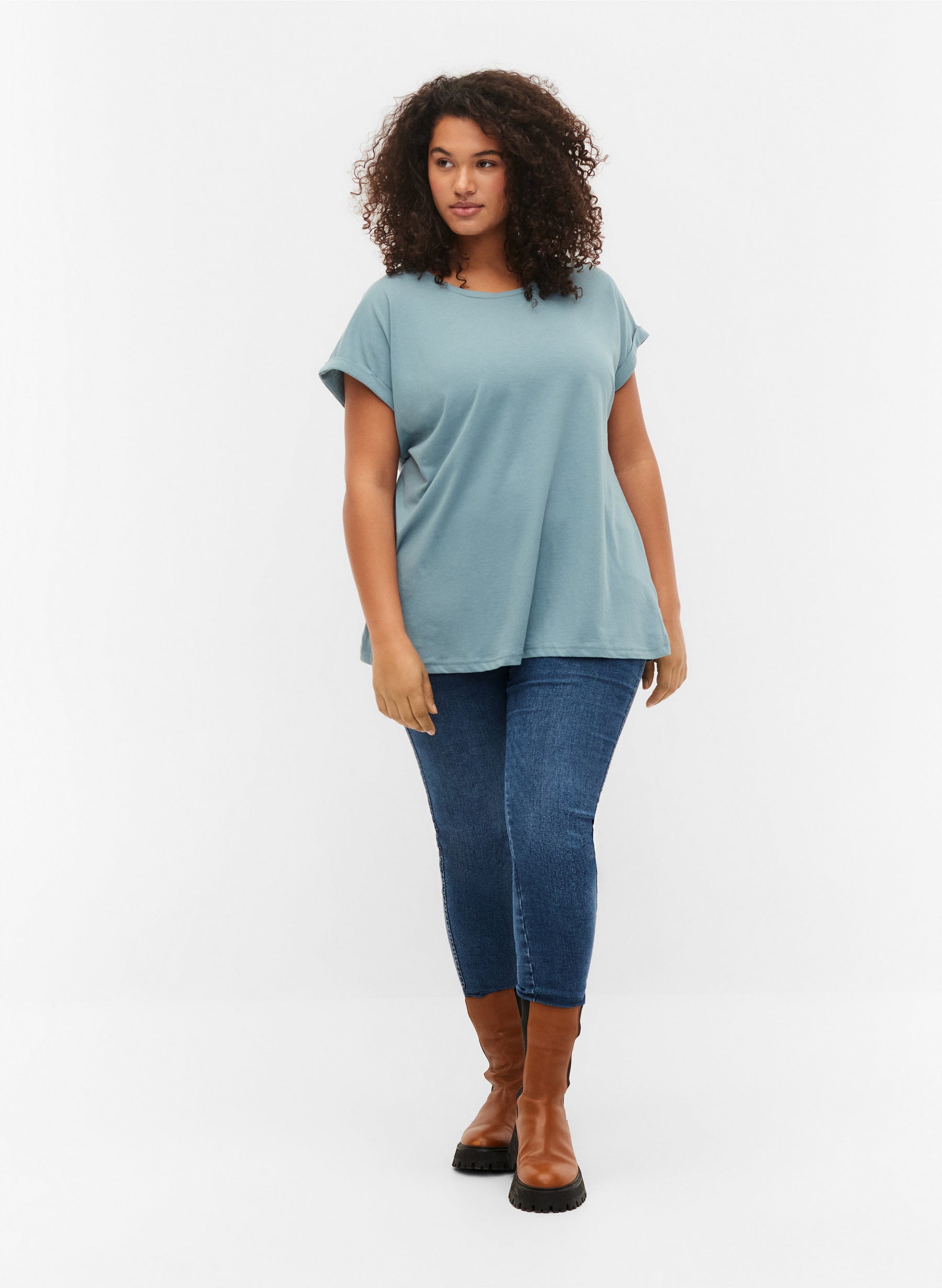 Zizzi Katja T-Shirt in Petrol