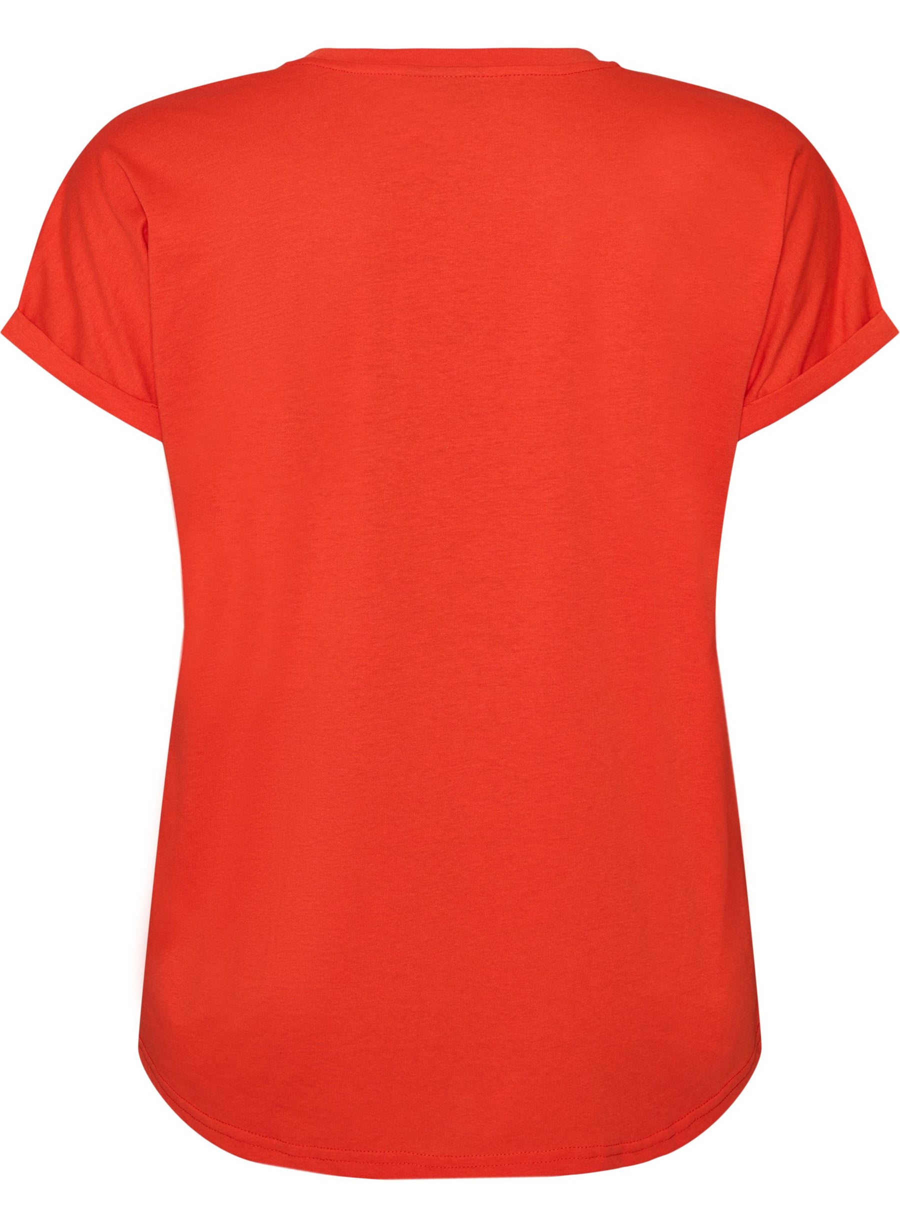 Zizzi Katja T-Shirt in Poinciana  