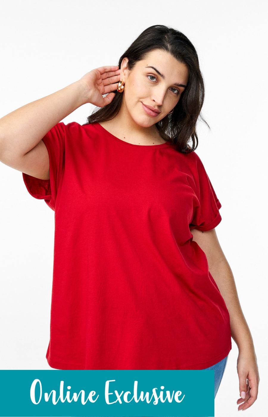 Zizzi Katja T-Shirt in Red