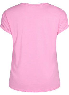 Zizzi Katja T-Shirt in Rosebloom