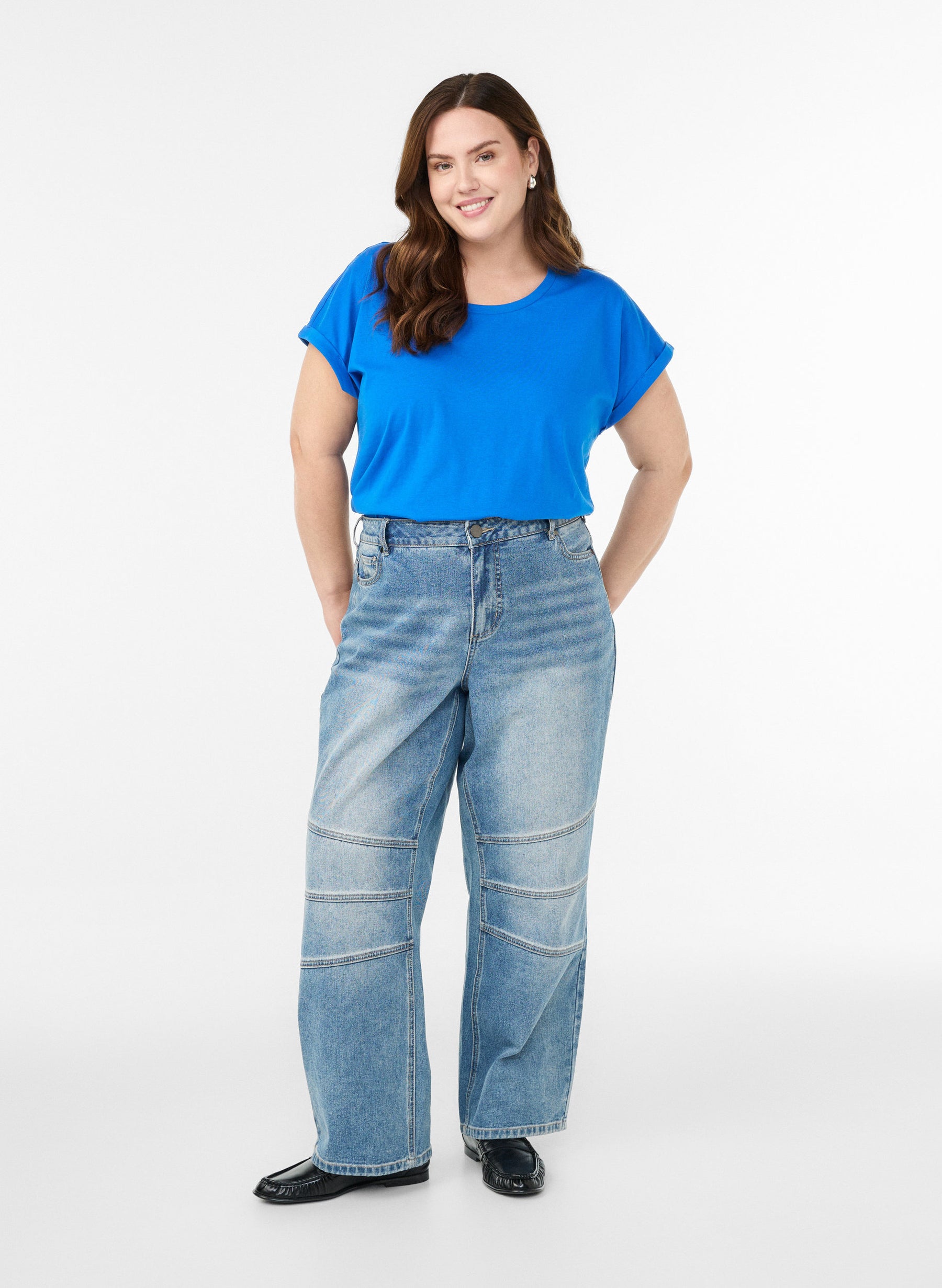 Zizzi Katja T-Shirt in Victoria Blue