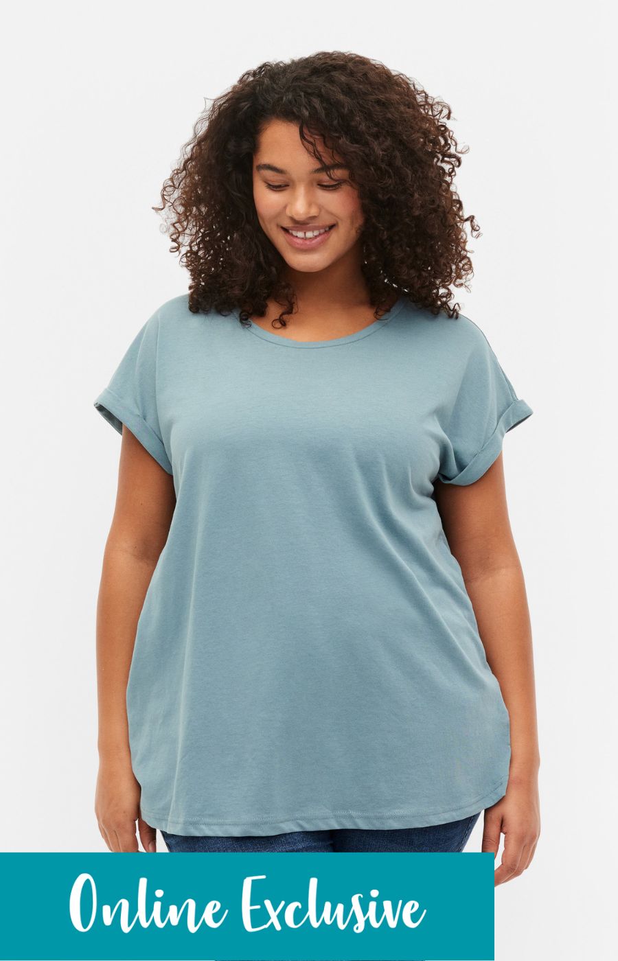 Zizzi Katja T-Shirt in Petrol