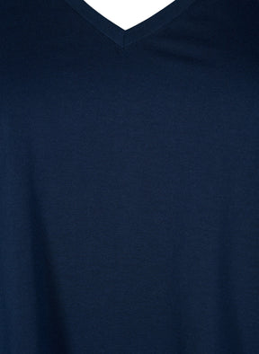 Zizzi Katja V-Neck T-Shirt in Navy 