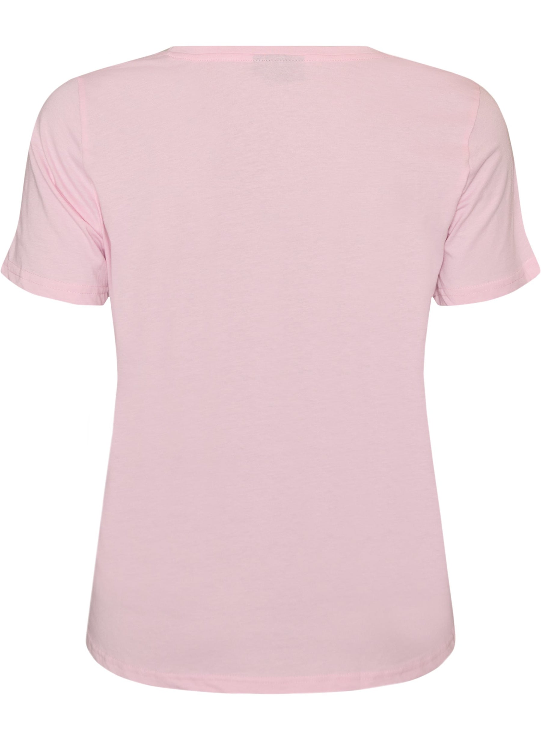 Zizzi Katja V-Neck T-Shirt in Pink 