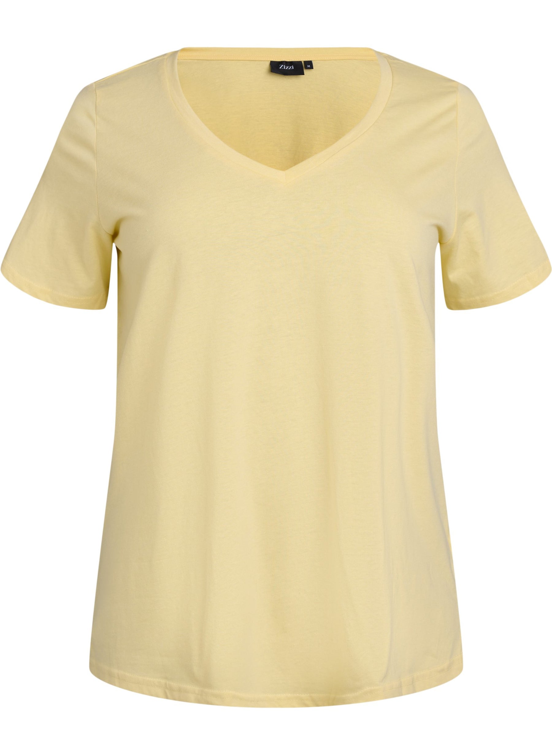 Zizzi Katja V-Neck T-Shirt in Sunlight