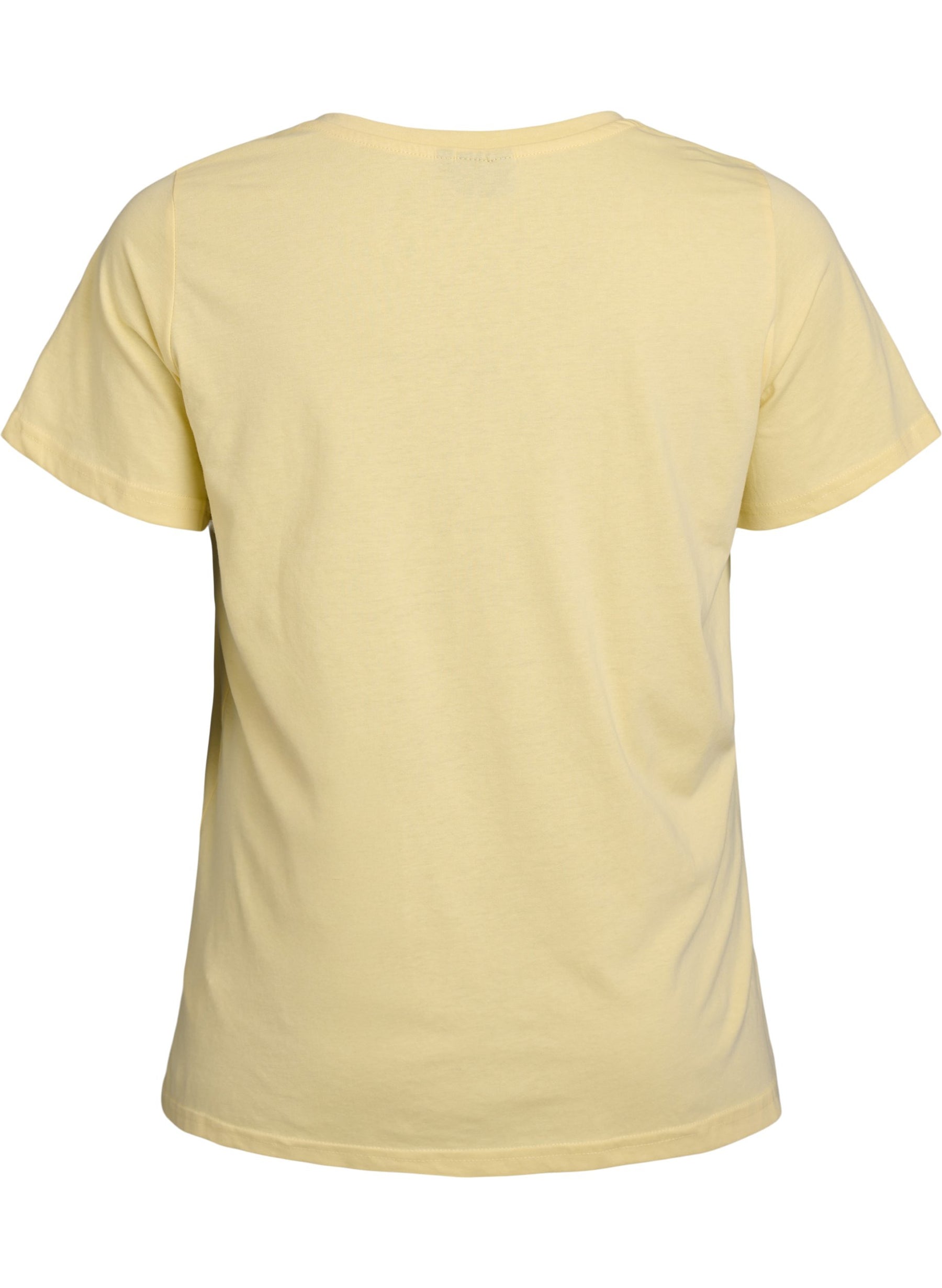 Zizzi Katja V-Neck T-Shirt in Sunlight