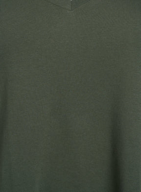 Zizzi Katja V-Neck T-Shirt in Thyme 
