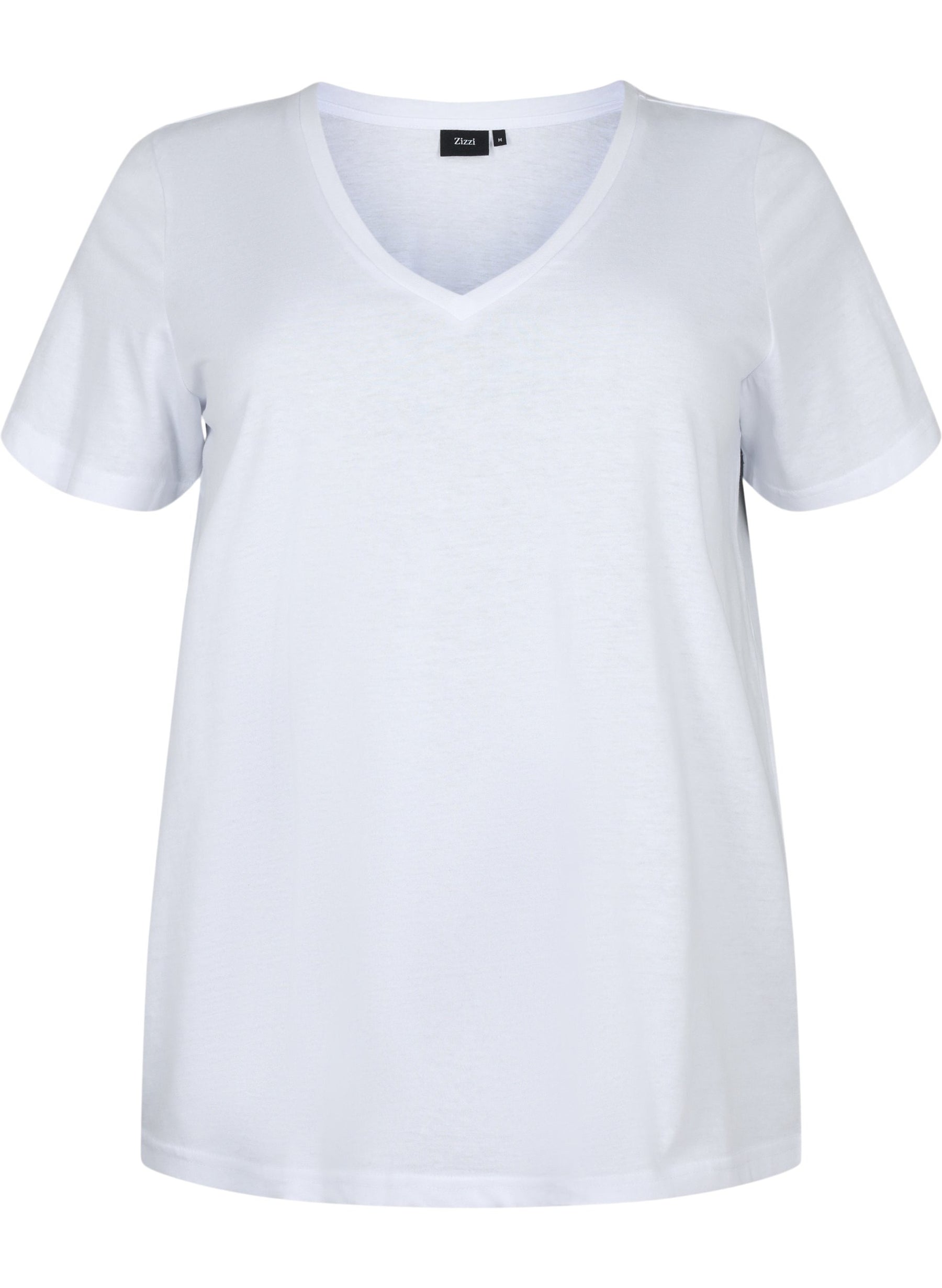 Zizzi Katja V-Neck T-Shirt in White