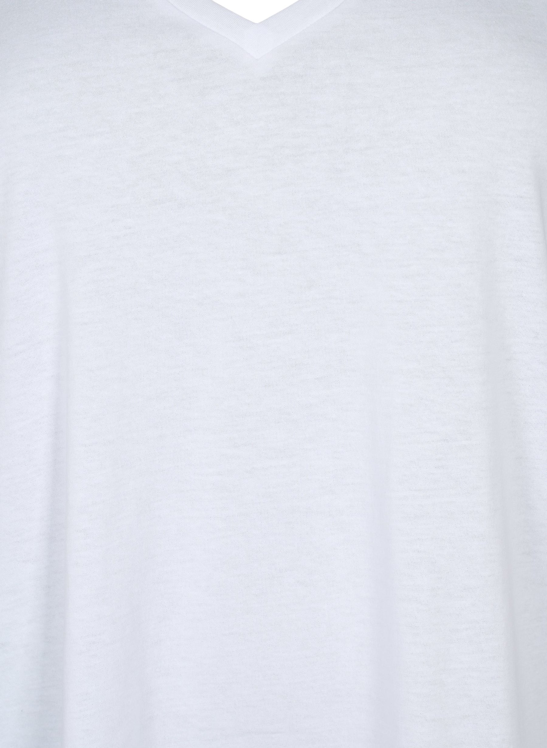Zizzi Katja V-Neck T-Shirt in White