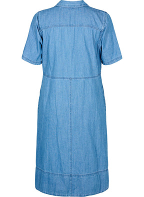 Zizzi Kianta Dress in Light Blue Denim
