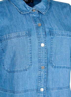 Zizzi Kianta Dress in Light Blue Denim