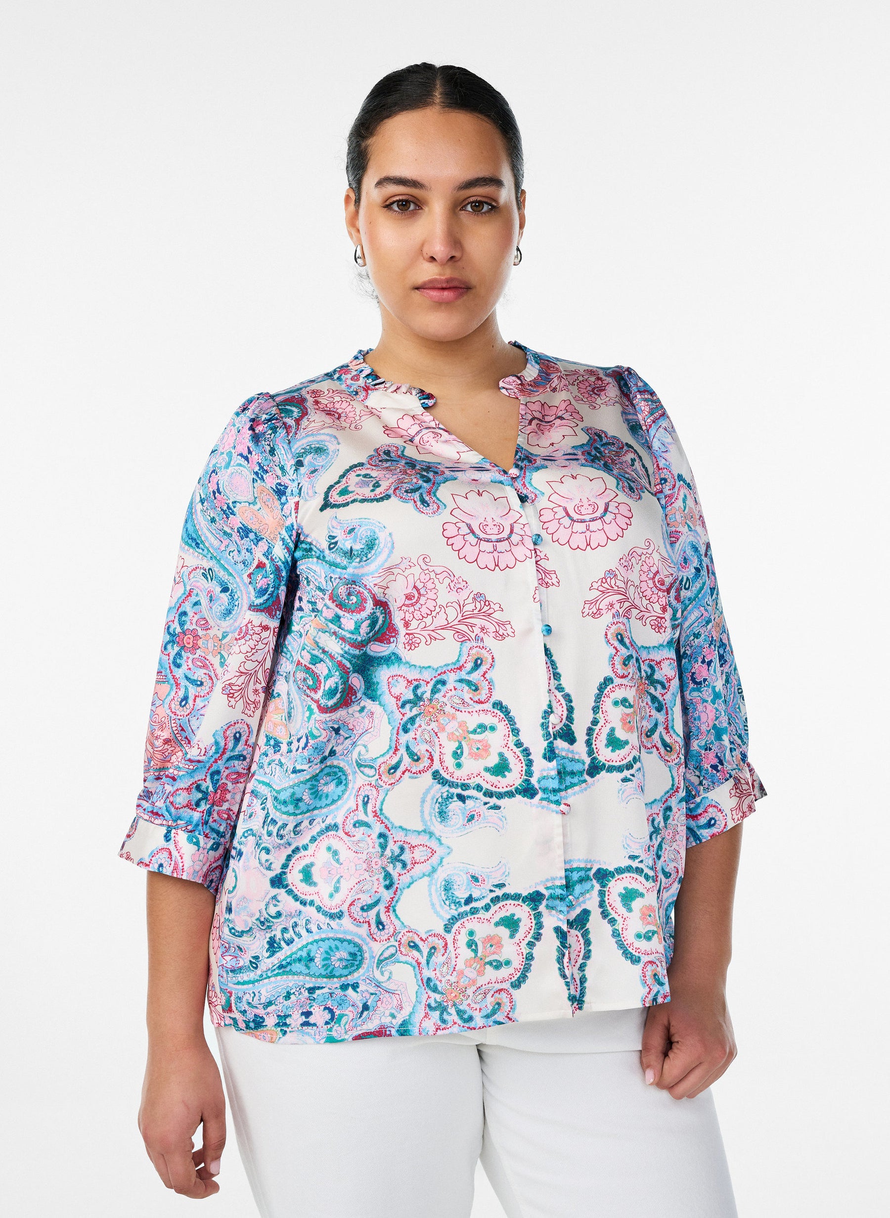 Zizzi Krista Paisley Print Blouse 