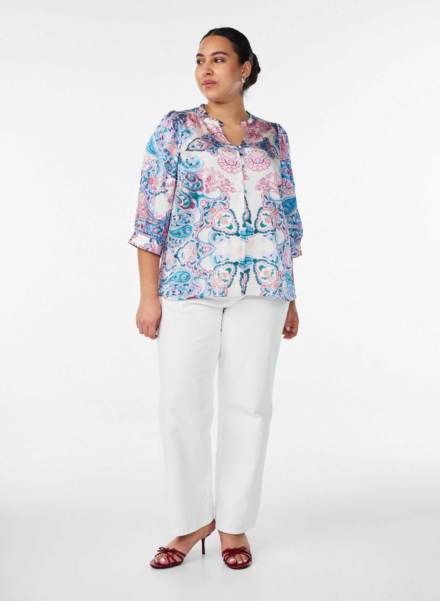 Zizzi Krista Paisley Print Blouse 