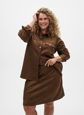 Zizzi Lana Skirt in Brown