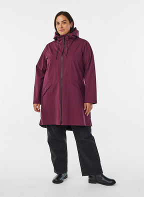 Zizzi Lara Rain Jacket in Fig 