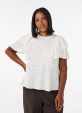 Zizzi Liddy Blouse in Cream 