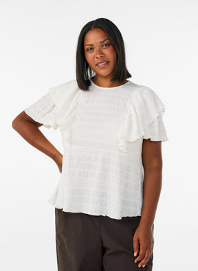 Zizzi Liddy Blouse in Cream 