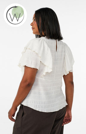 Zizzi Liddy Blouse in Cream 