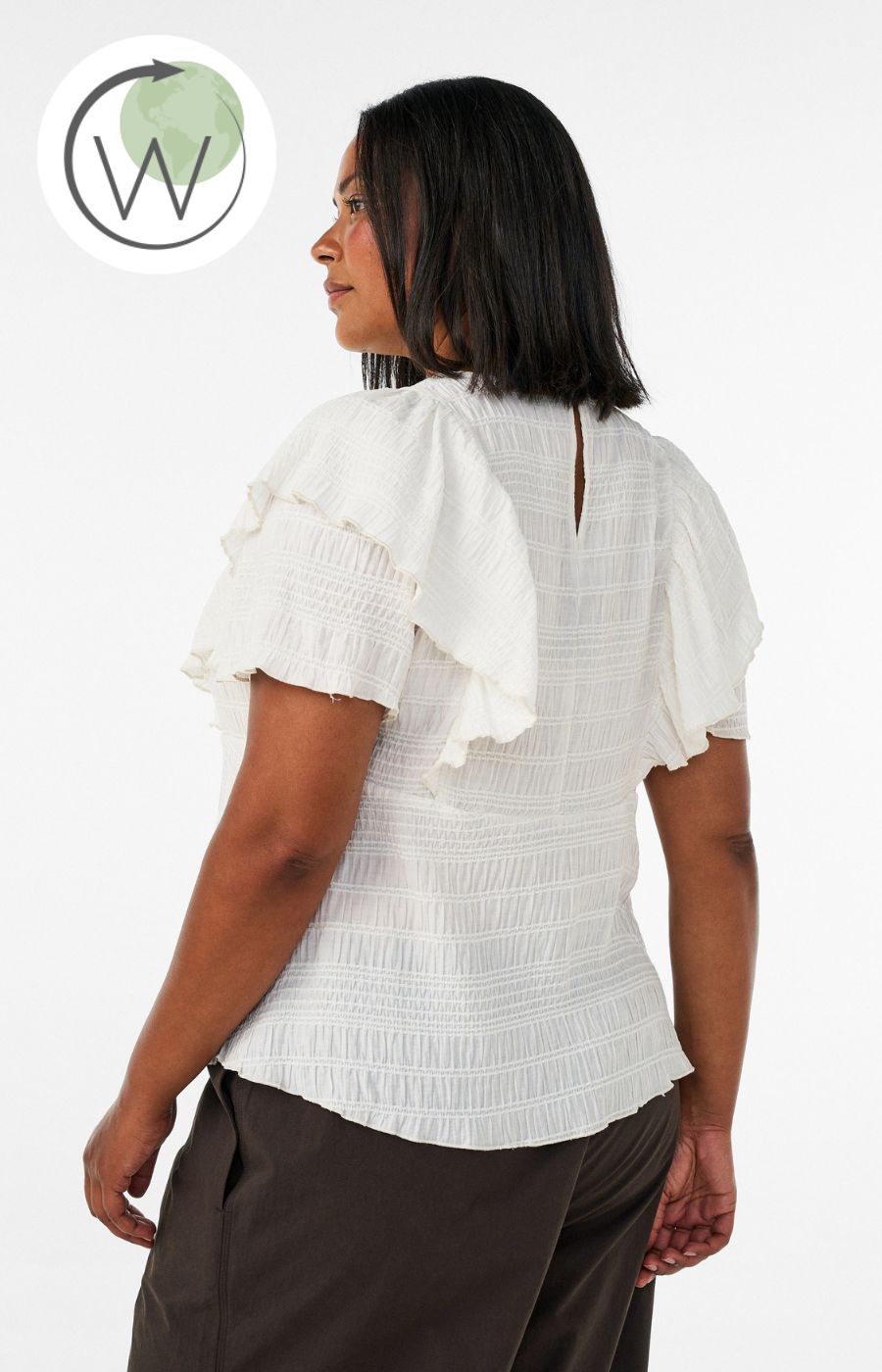 Zizzi Liddy Blouse in Cream 