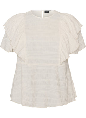 Zizzi Liddy Blouse in Cream 