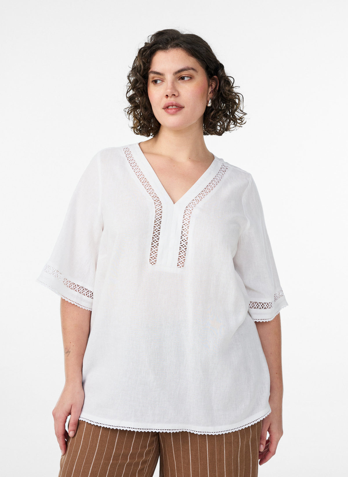Zizzi Lina Blouse in White 
