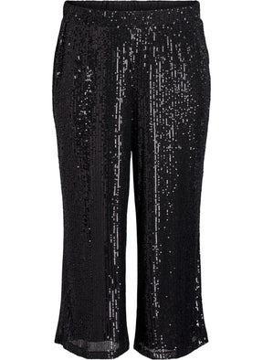 Zizzi Lina Sequin Trousers in Black