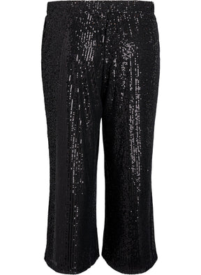 Zizzi Lina Sequin Trousers in Black